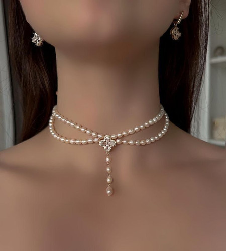 گردنبند چوکر مرواریدی دخترانه مدل سلطنتی